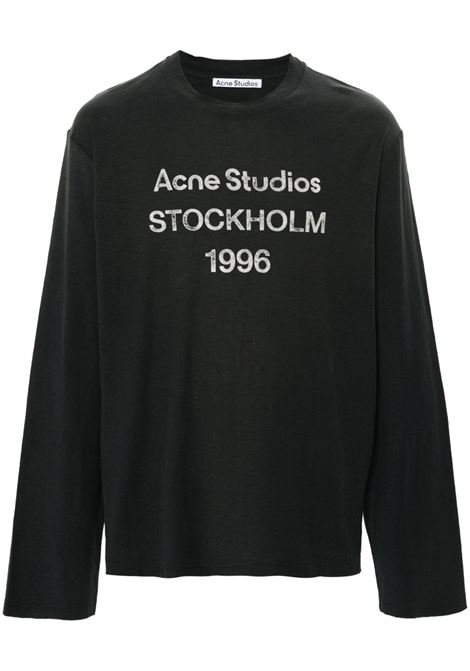t-shirt logo relaxed fit unisex nera ACNE STUDIOS | CL0197BM0